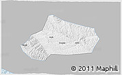 Gray 3D Map of Huating, single color outside
