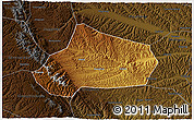 Physical 3D Map of Huating, darken