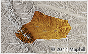 Physical 3D Map of Huating, lighten, semi-desaturated