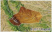 Physical 3D Map of Huating, satellite outside