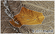 Physical 3D Map of Huating, semi-desaturated