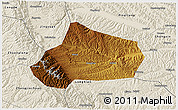 Physical 3D Map of Huating, shaded relief outside