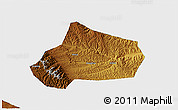 Physical 3D Map of Huating, single color outside