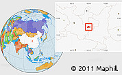 Political Location Map of Huating, highlighted country