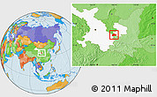 Political Location Map of Huating, highlighted parent region