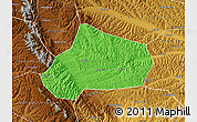 Political Map of Huating, physical outside