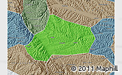 Political Map of Huating, semi-desaturated