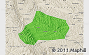 Political Map of Huating, shaded relief outside