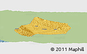 Savanna Style Panoramic Map of Huating, single color outside
