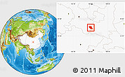Physical Location Map of Hui Xian, highlighted country
