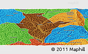 Physical Panoramic Map of Jingning, political outside