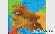 Physical 3D Map of Jingyuan, political outside