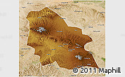 Physical 3D Map of Jingyuan, satellite outside