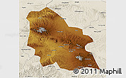 Physical 3D Map of Jingyuan, shaded relief outside