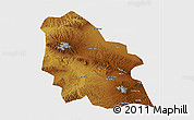 Physical 3D Map of Jingyuan, single color outside