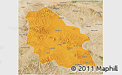 Political 3D Map of Jingyuan, satellite outside