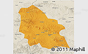 Political 3D Map of Jingyuan, shaded relief outside