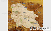 Satellite 3D Map of Jingyuan, physical outside