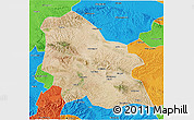 Satellite 3D Map of Jingyuan, political outside