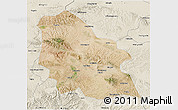 Satellite 3D Map of Jingyuan, shaded relief outside