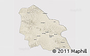 Shaded Relief 3D Map of Jingyuan, cropped outside