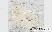 Shaded Relief 3D Map of Jingyuan, desaturated