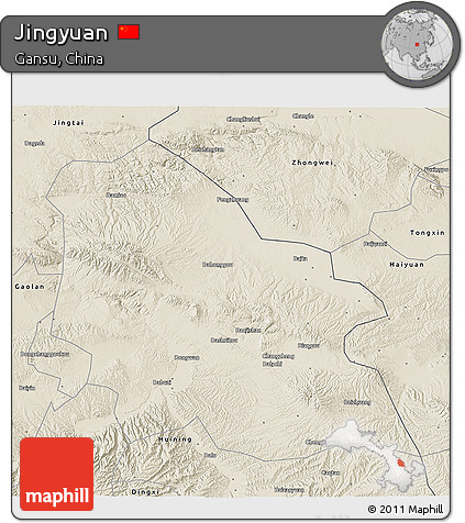 Shaded Relief 3D Map of Jingyuan