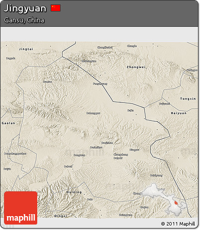 Shaded Relief 3D Map of Jingyuan