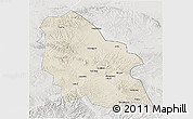 Shaded Relief 3D Map of Jingyuan, lighten, semi-desaturated