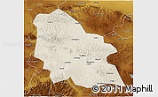 Shaded Relief 3D Map of Jingyuan, physical outside