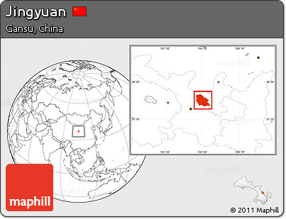 Blank Location Map of Jingyuan