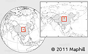 Blank Location Map of Jingyuan, highlighted country, within the entire country