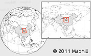 Blank Location Map of Jingyuan, highlighted country, highlighted parent region, within the entire country