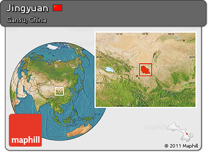 Satellite Location Map of Jingyuan