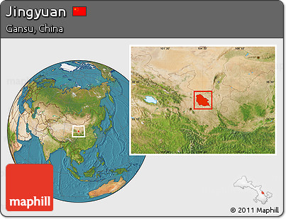 Satellite Location Map of Jingyuan