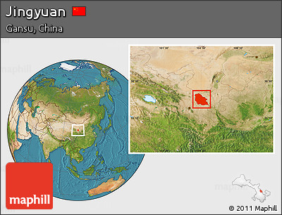 Satellite Location Map of Jingyuan