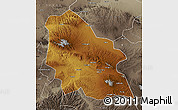 Physical Map of Jingyuan, semi-desaturated