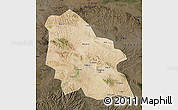 Satellite Map of Jingyuan, darken