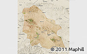 Satellite Map of Jingyuan, shaded relief outside
