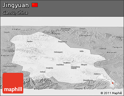 Gray Panoramic Map of Jingyuan