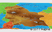 Physical Panoramic Map of Jingyuan, political outside