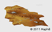 Physical Panoramic Map of Jingyuan, single color outside