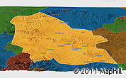 Political Panoramic Map of Jingyuan, darken
