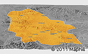 Political Panoramic Map of Jingyuan, desaturated