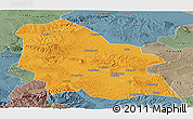 Political Panoramic Map of Jingyuan, semi-desaturated