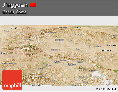 Satellite Panoramic Map of Jingyuan