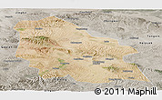Satellite Panoramic Map of Jingyuan, semi-desaturated