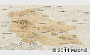 Satellite Panoramic Map of Jingyuan, shaded relief outside