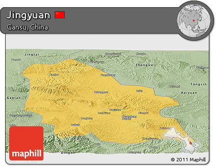 Savanna Style Panoramic Map of Jingyuan