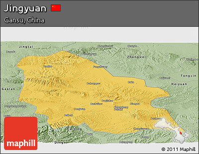 Savanna Style Panoramic Map of Jingyuan